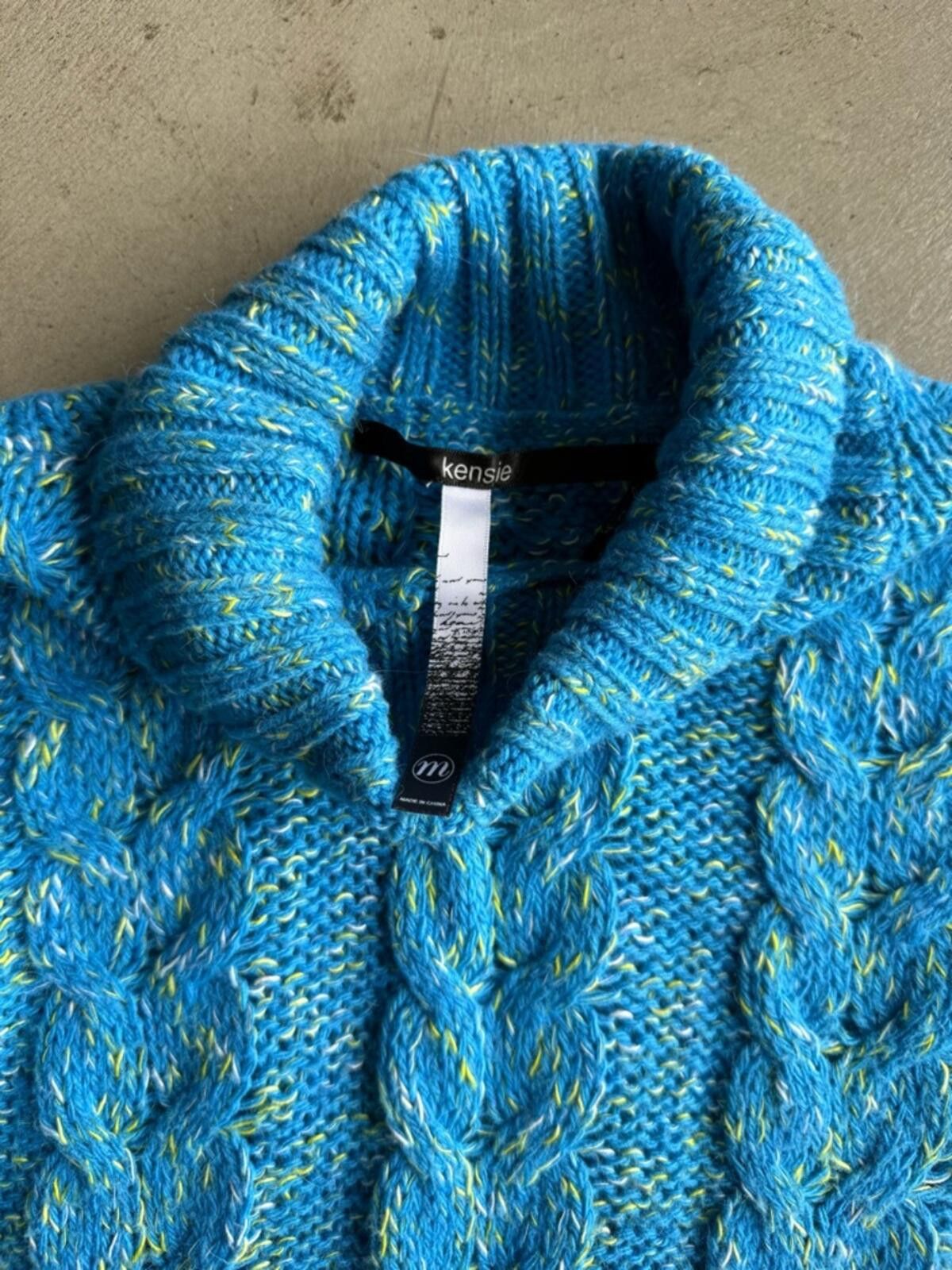Other Kensie / Cable Knit Turtleneck Sweater / Blue Size M / US 6-8 / IT 42-44 - 6 Thumbnail