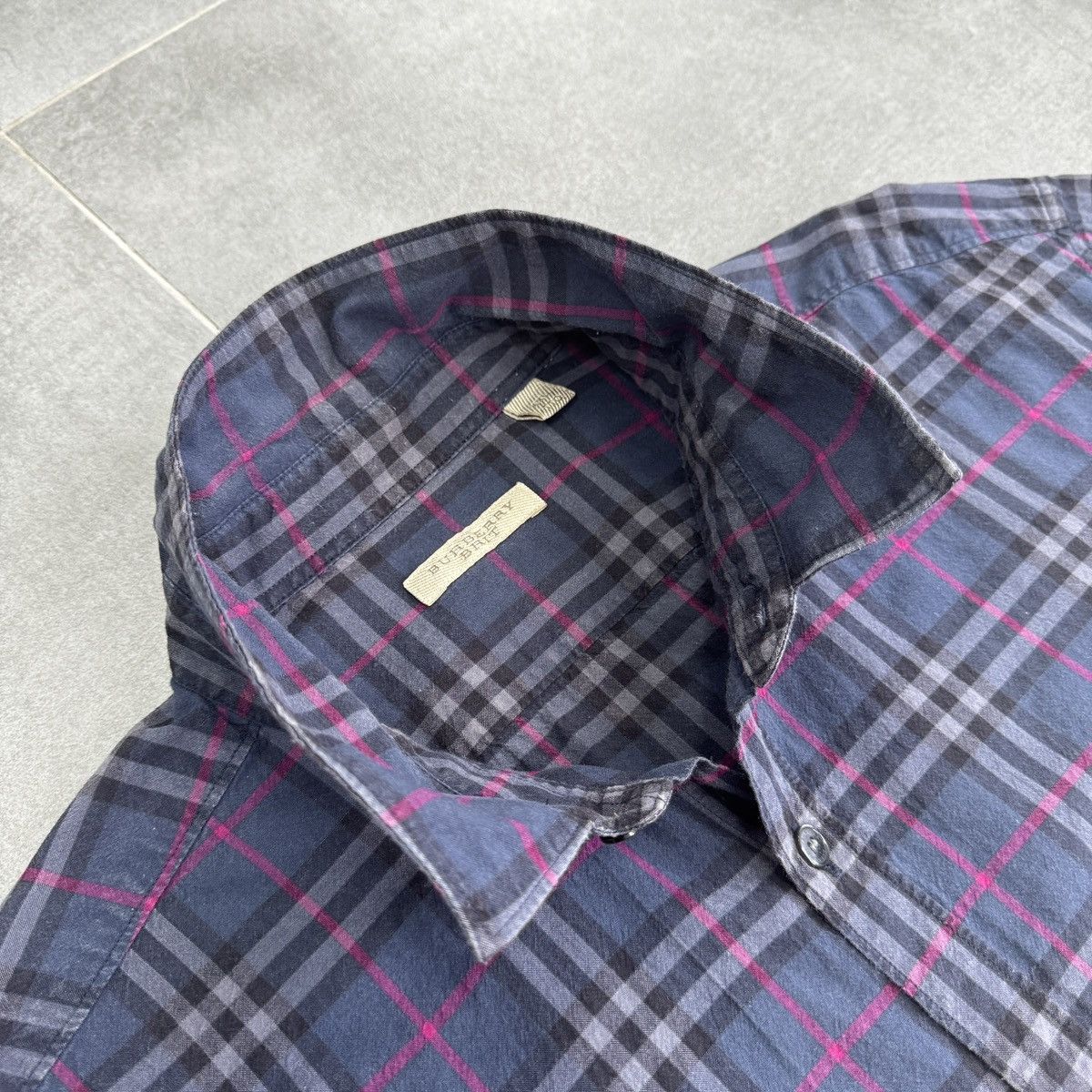 Burberry Burberry Brit Nova Check Blue Button Shirt Long Sleeve Size US XL / EU 56 / 4 - 11 Thumbnail