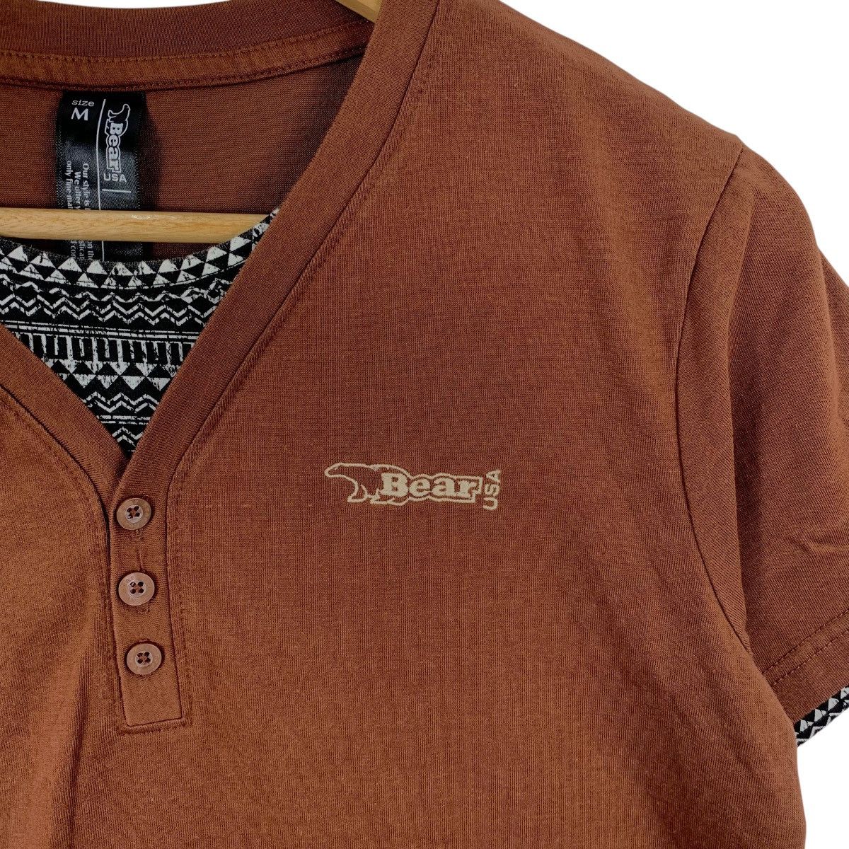 Other BEAR USA AZTEC Navajo Native Henley Embroidered Logo Tee Size US M / EU 48-50 / 2 - 6 Thumbnail