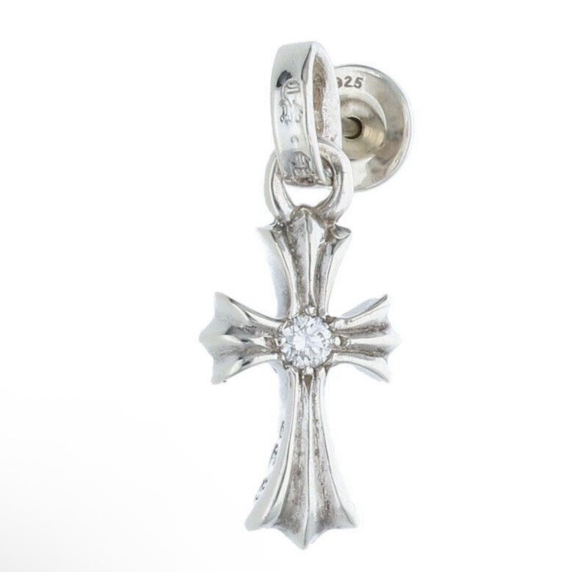 Chrome Hearts Chrome Hearts Baby Fat Diamond Silver Earring Size ONE SIZE - 1 Thumbnail