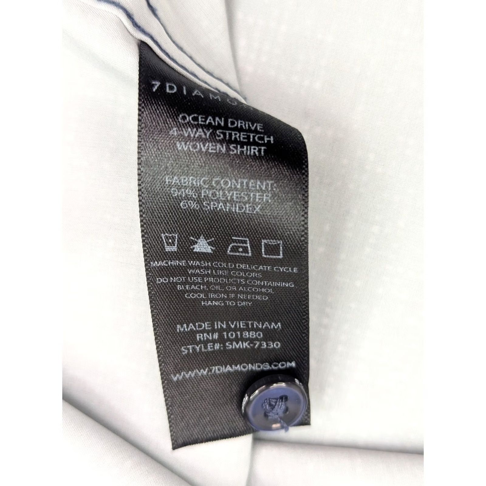 Vintage 7 Diamonds Ocean Drive Button-Up Short Sleeve Shirt Men 2XL Blue Geometric Casual Business Size US XXL / EU 58 / 5 - 7 Thumbnail