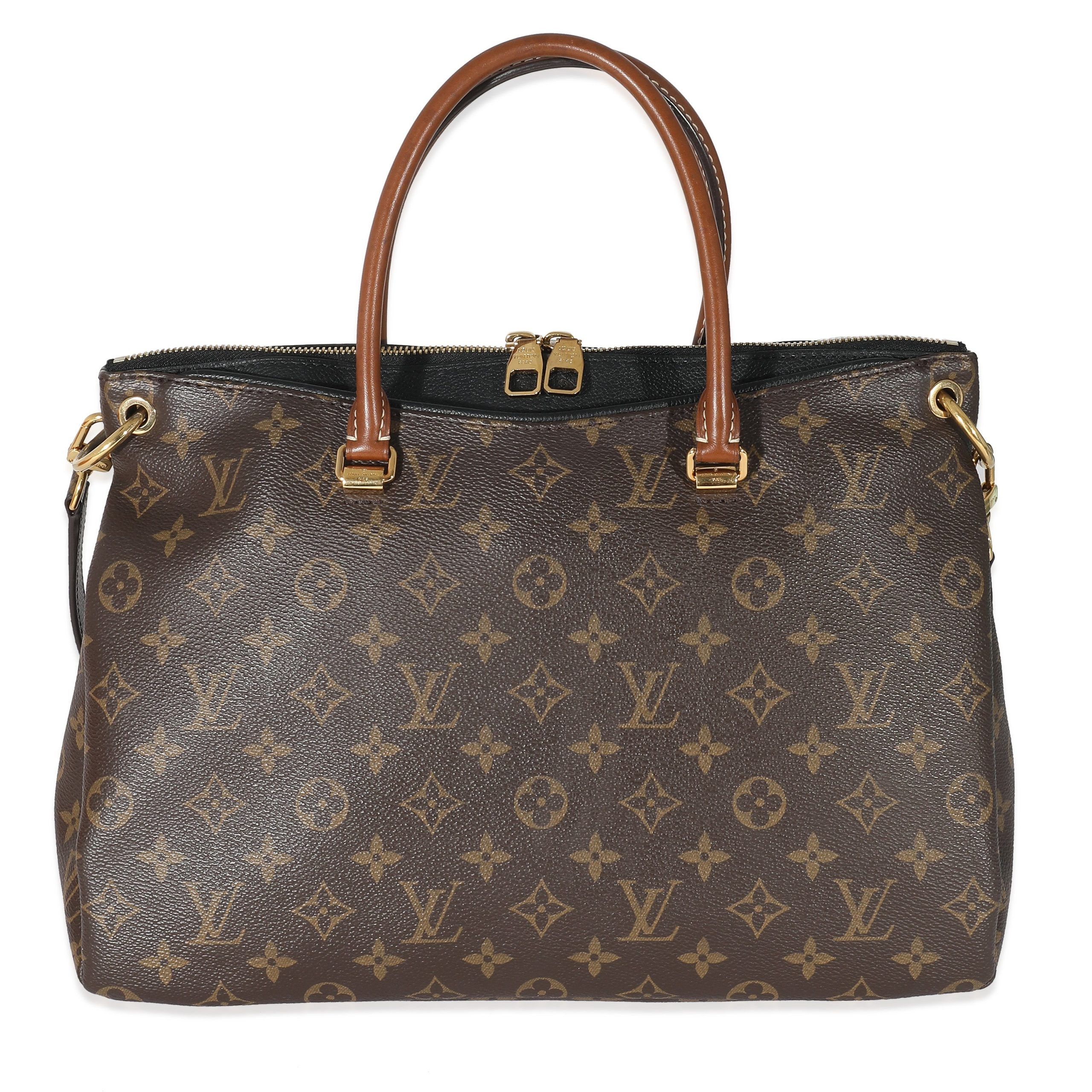 image of Louis Vuitton Black Monogram Canvas Pallas Mm in Brown, Women's