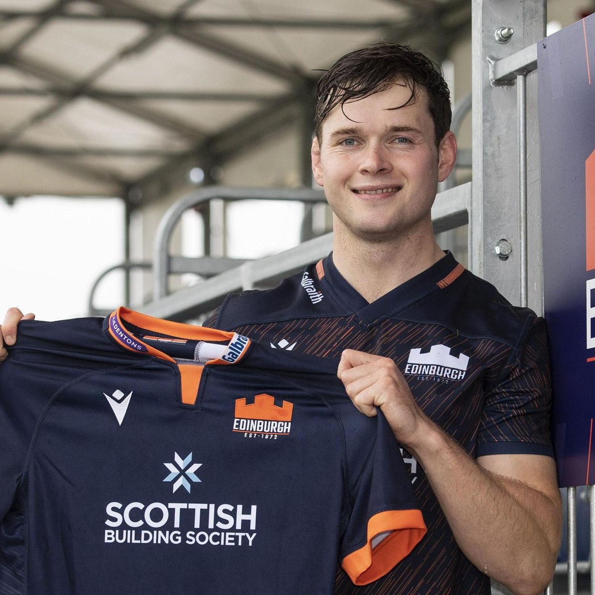 Macron 🏴󠁧󠁢󠁳󠁣󠁴󠁿 Macron Edinburgh Rugby Jersey Scottish Building Society Size US L / EU 52-54 / 3 - 2 Thumbnail