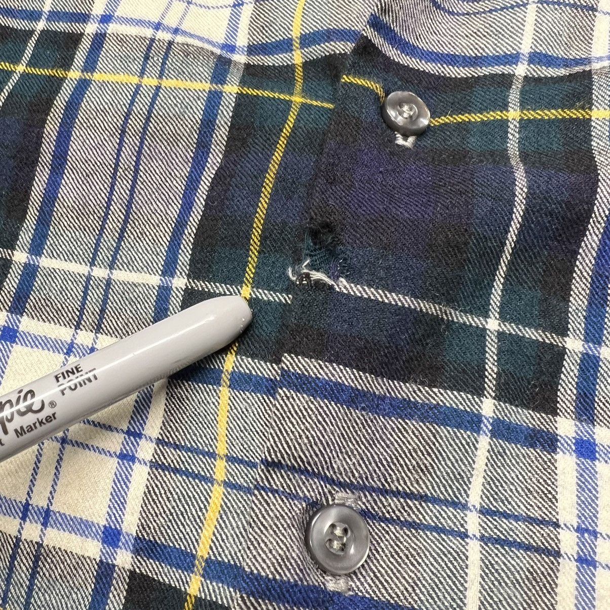 Vintage × Viyella VTG Viyella Flannel Shirt Blue Plaid Button Up Wool Scotland Size US M / EU 48-50 / 2 - 7 Thumbnail