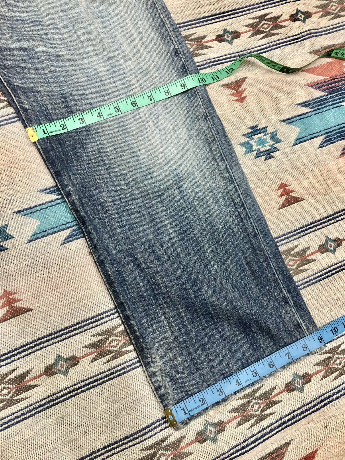 Japanese Brand WIDE LEG GOLD RUSH DISTRESSED DENIM Size US 30 / EU 46 - 9 Thumbnail