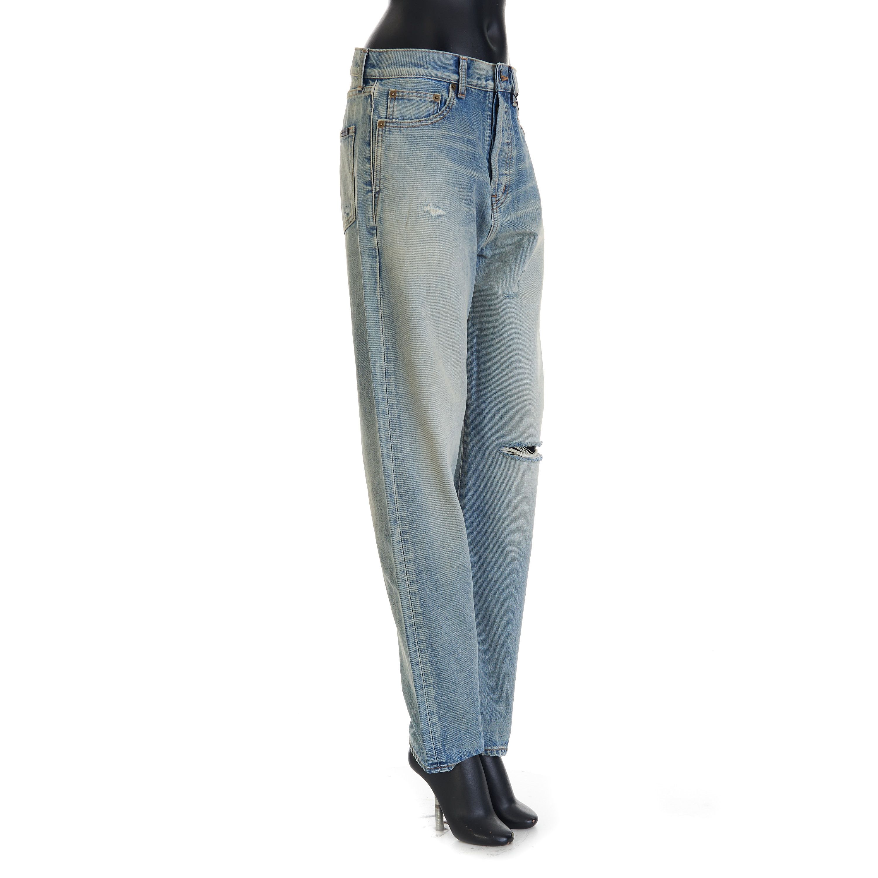 Saint Laurent Paris YSL High Waist - Slim Fit Jeans In Santa Monica Blue Denim Size 29" - 8 Thumbnail