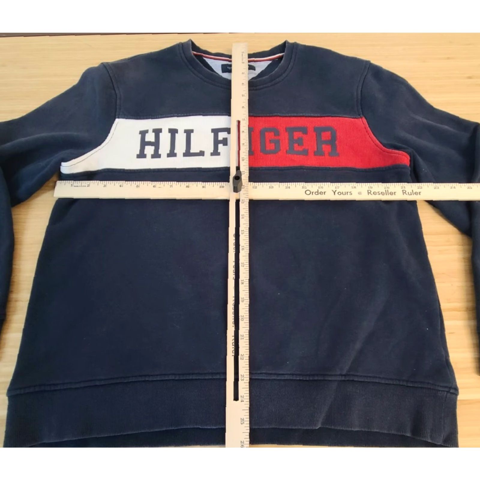 Tommy Hilfiger VINTAGE Tommy Hilfiger Long Sleeve Ribbed Crew Neck Pullover Sweatshirt Navy Size Large Mens Size US L / EU 52-54 / 3 - 4 Thumbnail