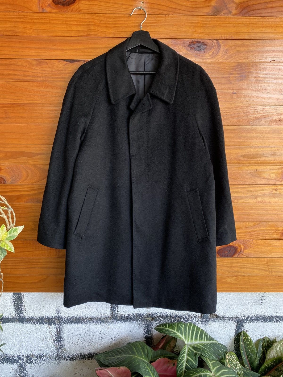 Vintage Vintage Black Cashmere Overcoat – 100% Cashmere Wool Size US M / EU 48-50 / 2 - 3 Thumbnail