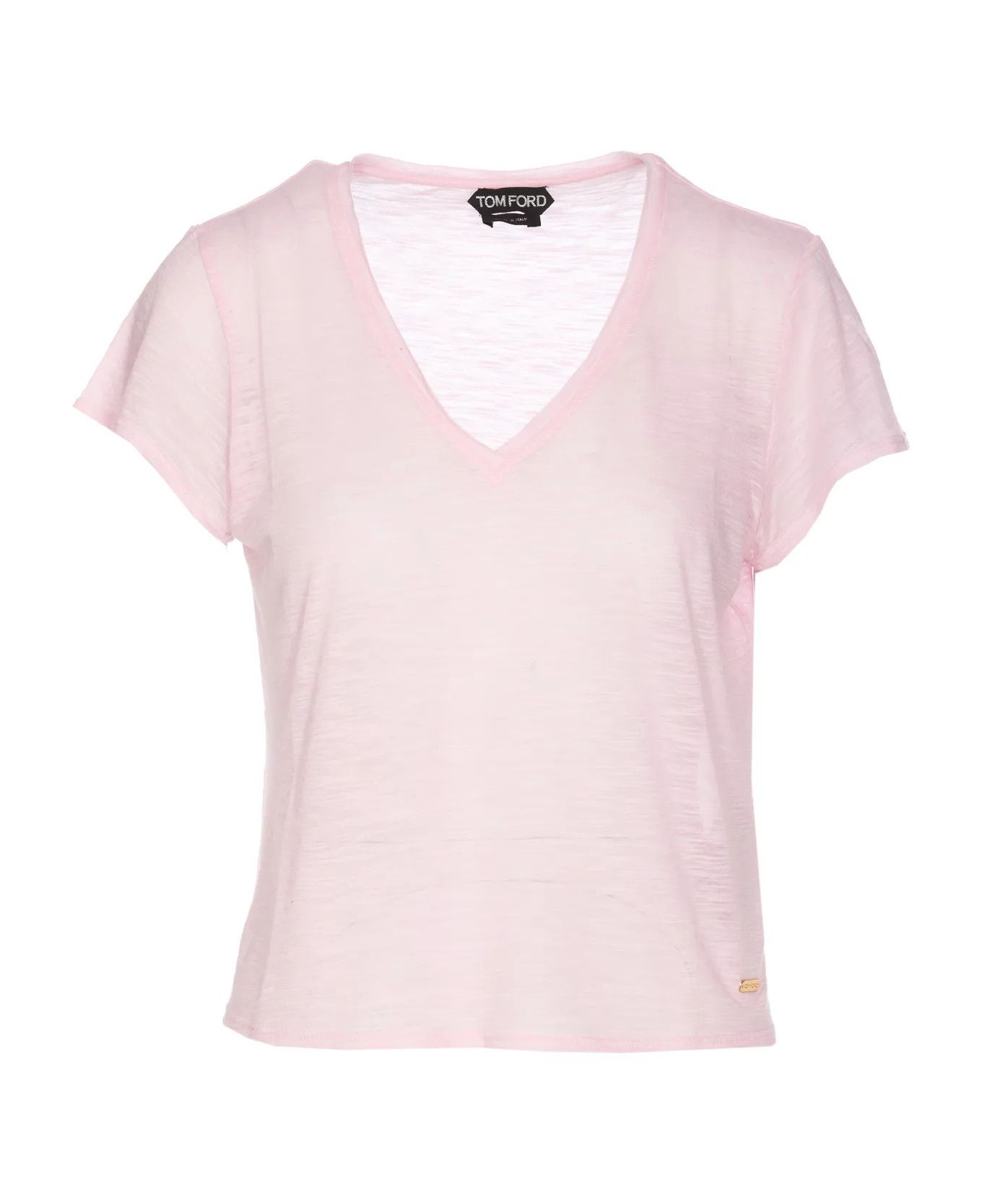 Tom Ford o1y0226 V-neck T-Shirt in Pink Size XS / US 0-2 / IT 36-38 - 1 Thumbnail