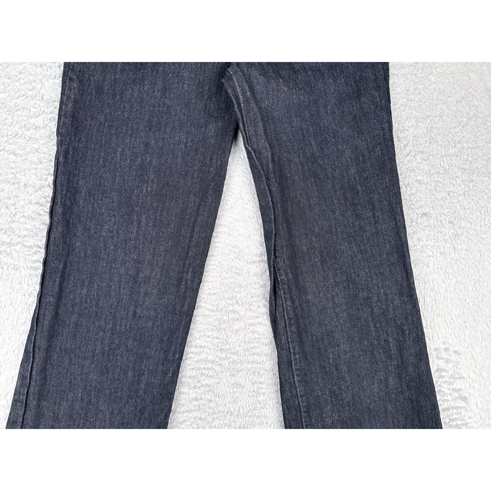 Vintage Womens Jeans 26x29 Blue High Rise Straight Elastic Waist Distressed Denim Dark Size 26" / US 2 / IT 38 - 3 Thumbnail
