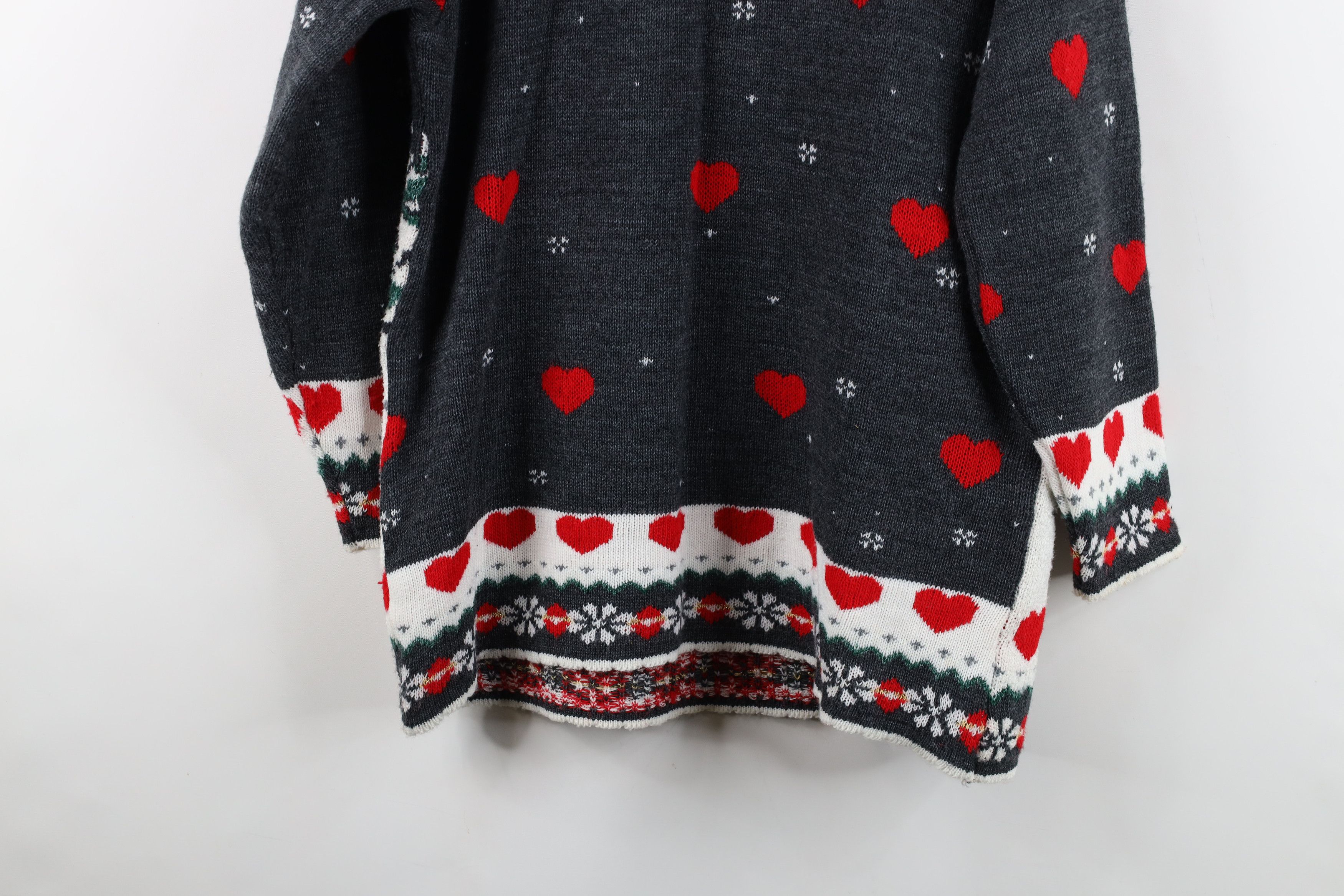 Vintage Vintage 90s Streetwear Heart Flower All Over Print Sweater Size M / US 6-8 / IT 42-44 - 14 Thumbnail