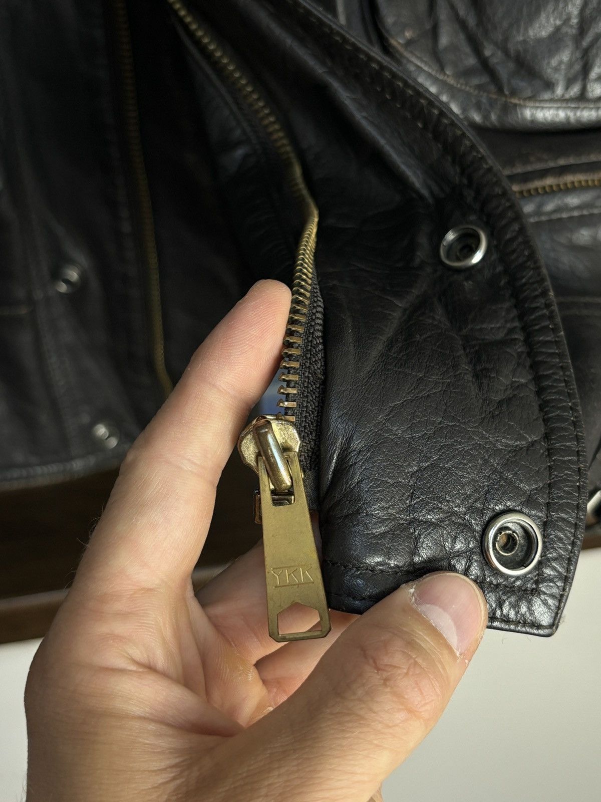 Genuine Leather × Vintage Genuine Leather Vintage 90s Biker Jacket Size US L / EU 52-54 / 3 - 5 Thumbnail
