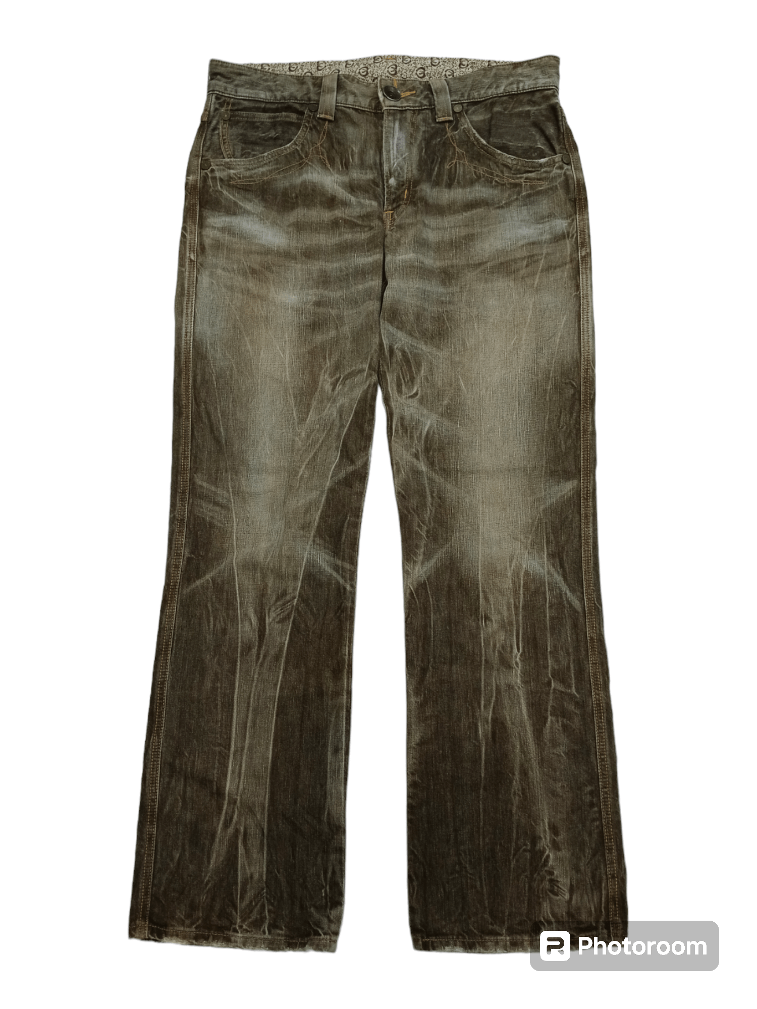 SiCK WASHED BROWN BLUE TRIP DENIM PANTS