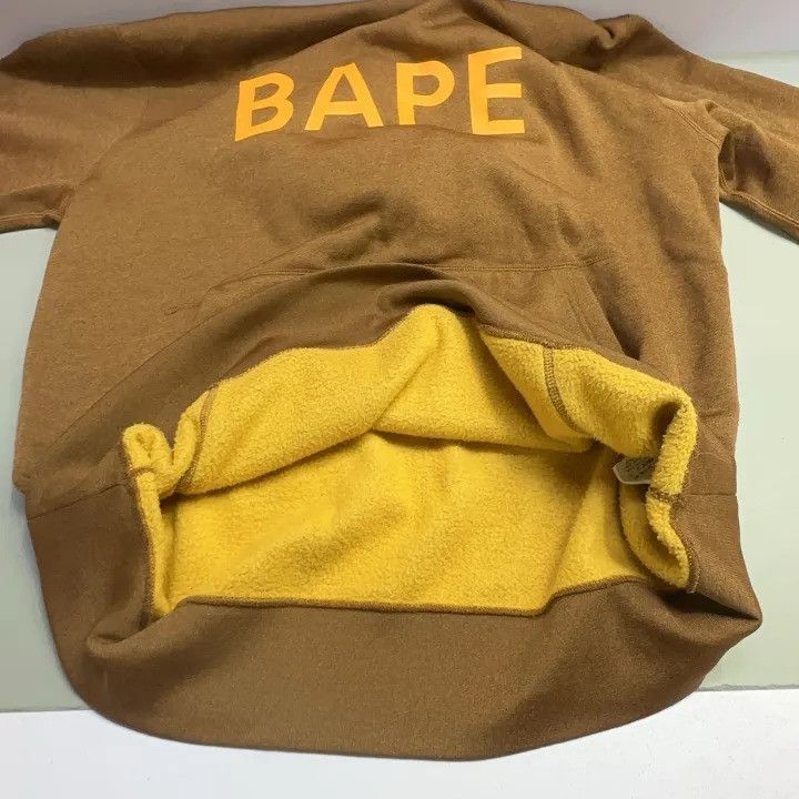 BAPE Unisex Brown Color-Block Logo Hoodie