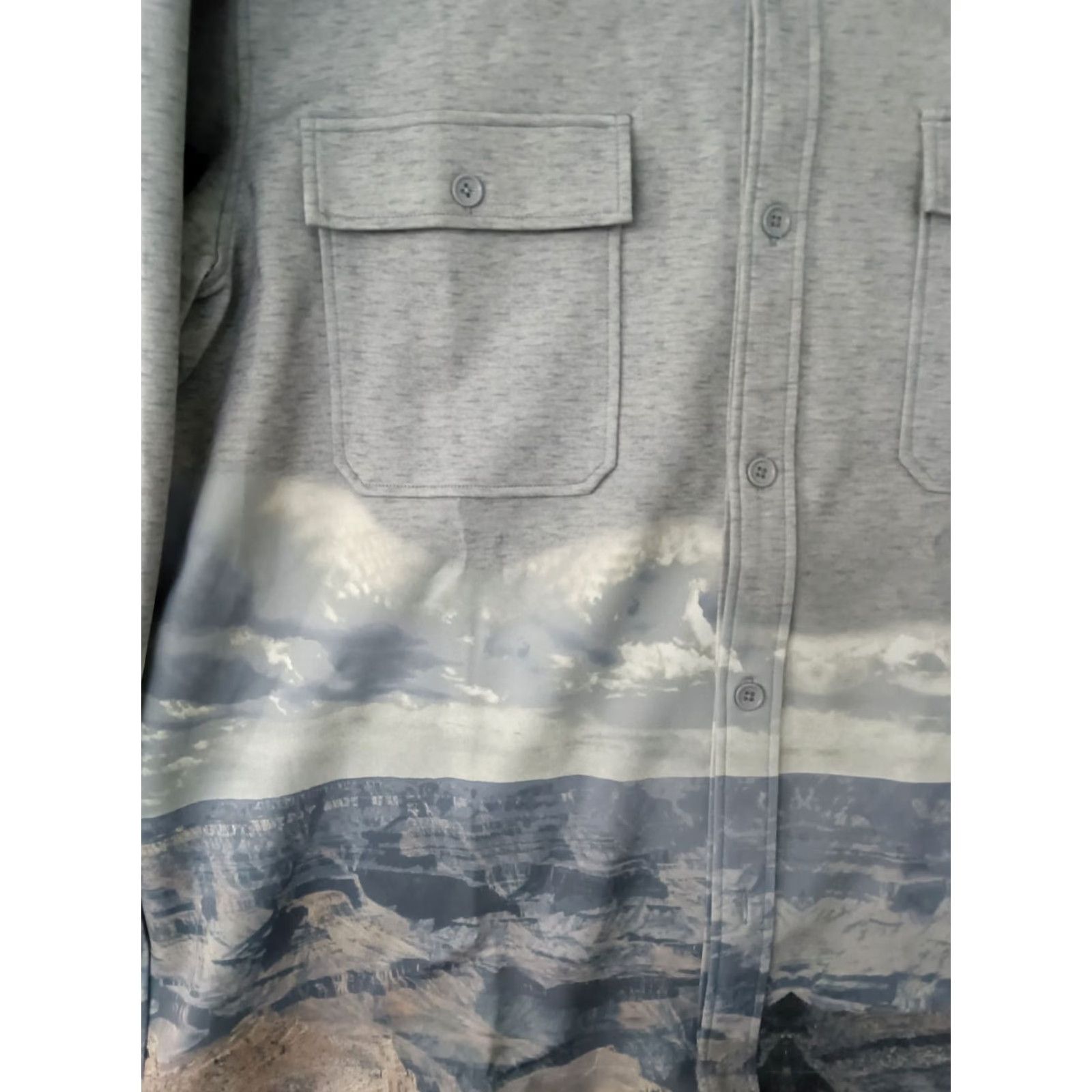Vintage Stylus X Ladarius Campbell Mountain Design Button Up Jacket XXL Heather Grey Mens Button-Up Graphic Mountain Design Jacket XS? Size US XXL / EU 58 / 5 - 3 Thumbnail