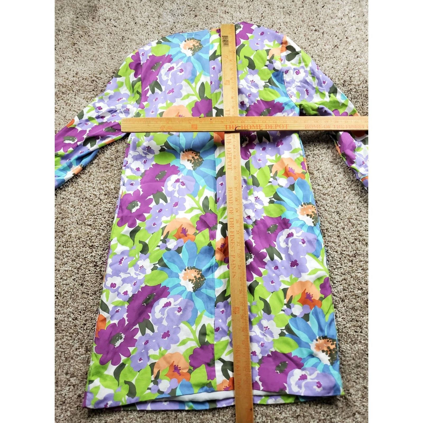 J.Crew J.Crew Collection Dress Womens 4 Multicolor Floral Silk 3/4 Sleeve Shift Dress Size S / US 4 / IT 40 - 7 Thumbnail