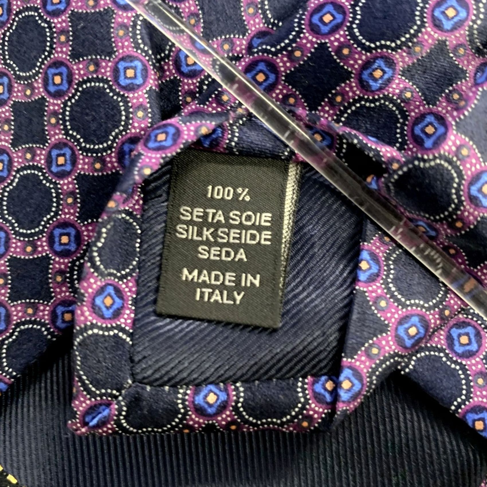 Ermenegildo Zegna ERMENEGILDO ZEGNA Purple Navy Silk Tie One Size Mens Size ONE SIZE - 3 Thumbnail