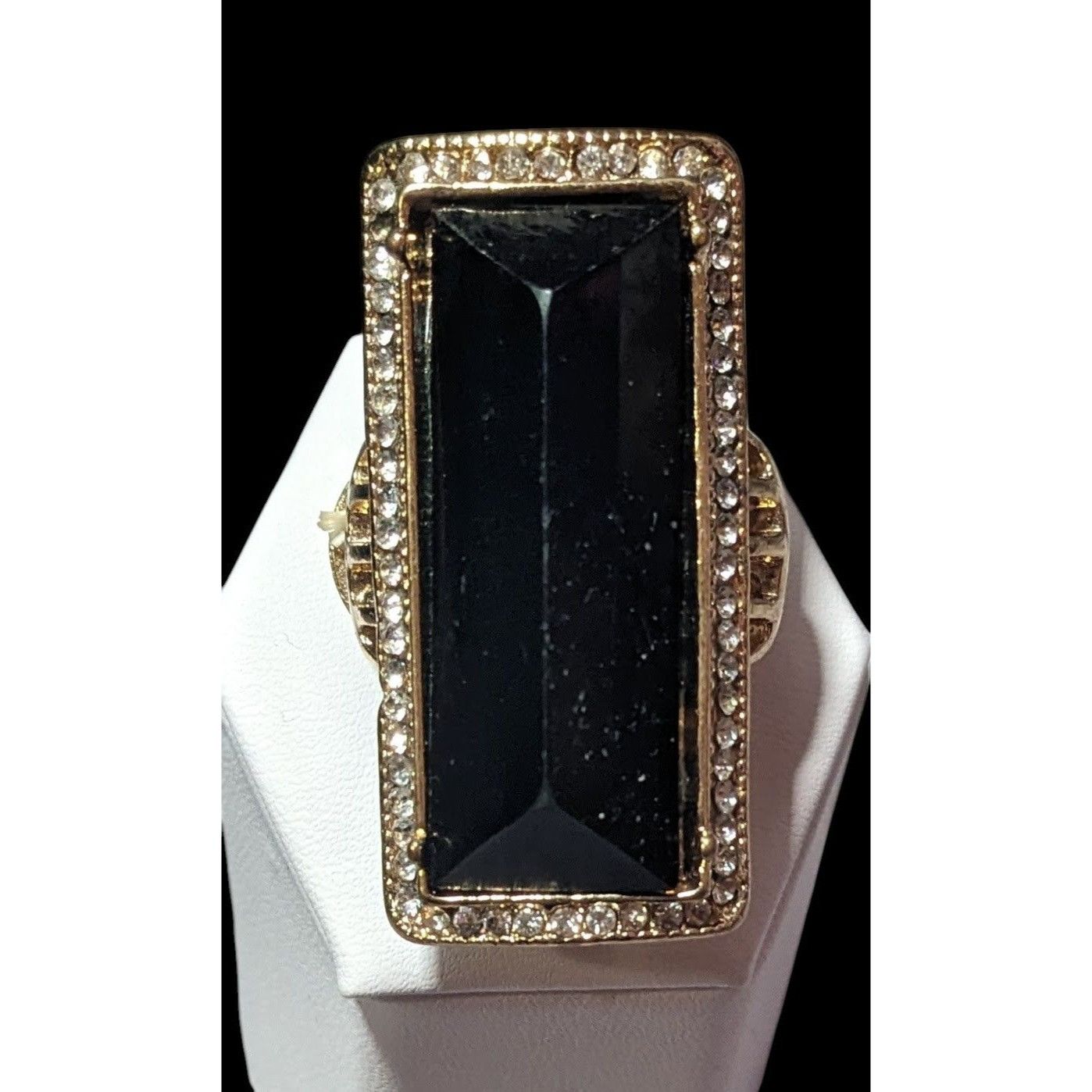 Other Art Deco Style Glam Black And Gold Stretch Statement Ring Si Size ONE SIZE - 6 Thumbnail