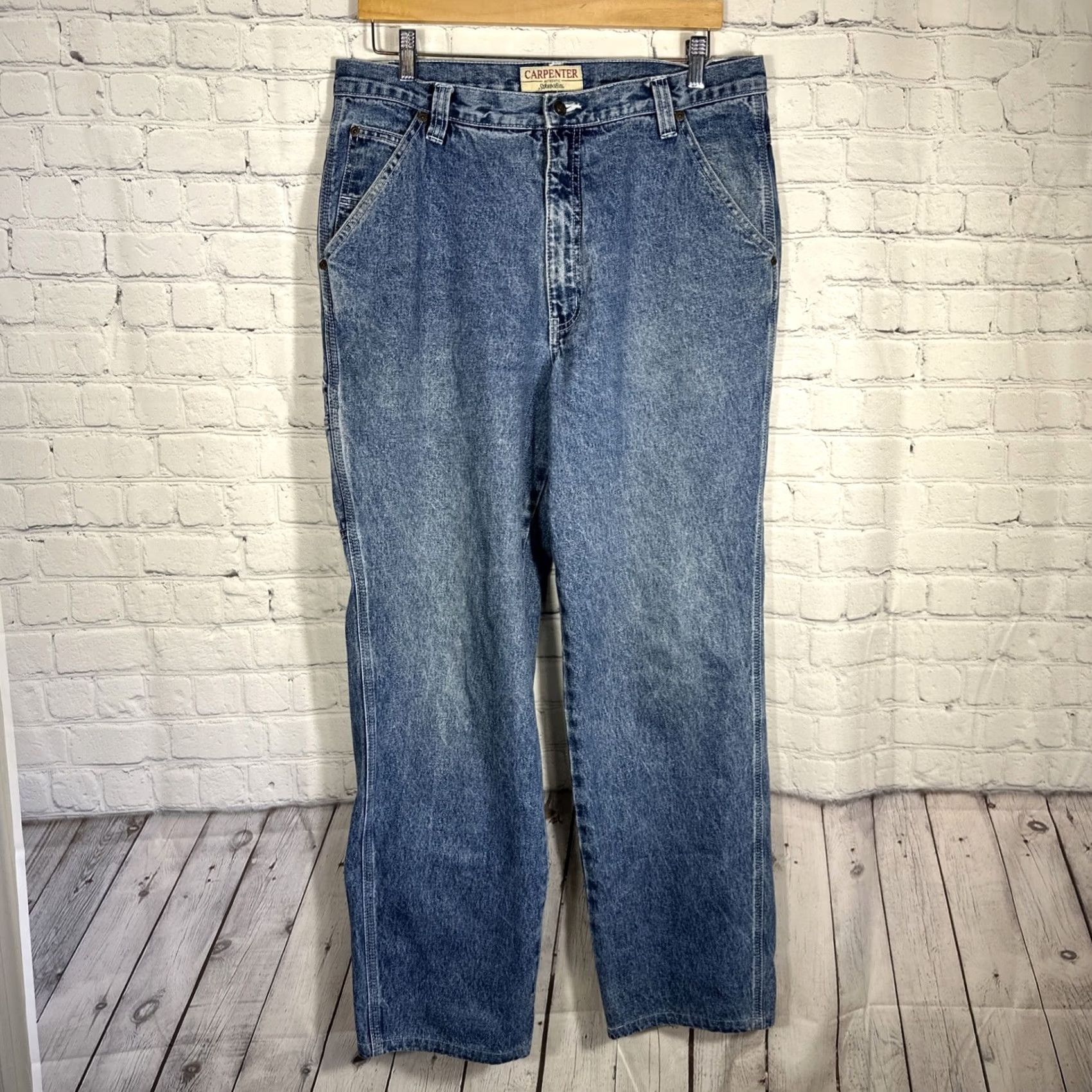 Vintage Vintage St. Johns Bay Carpenter Jeans 34x32 Blue Denim 90s Workwear Mens Jeans Regular Fit Size US 34 / EU 50 - 4 Thumbnail