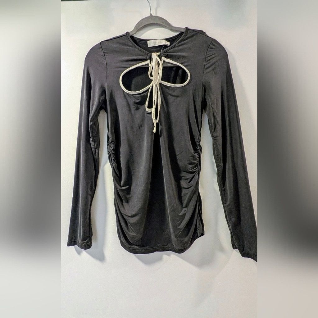 Jonathan Simkhai Jonathan Simkhai Black Adjustable Cut Out Long Sleeve Top Size M / US 6-8 / IT 42-44 - 4 Thumbnail