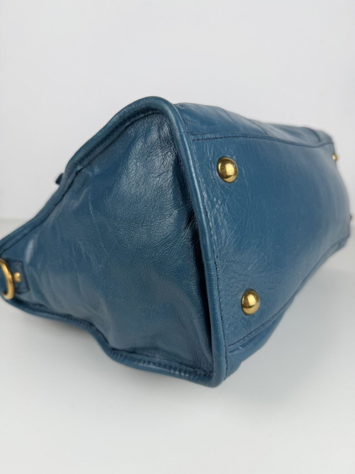 Miu Miu Miu miu vitello lux top zip handbag in turquoise Size ONE SIZE - 12 Thumbnail