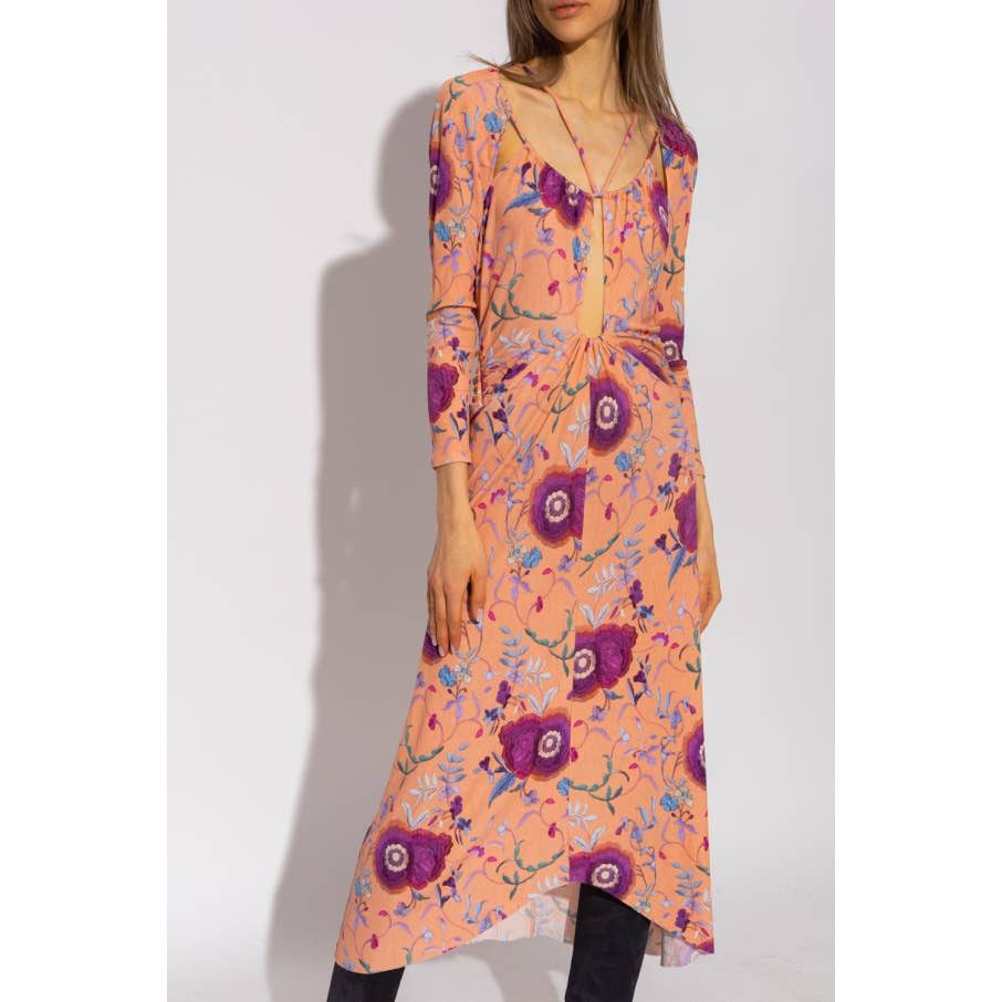 image of Isabel Marant Jadessi Dress Floral Cutout Midi 44 Pink, Women's (Size Large)