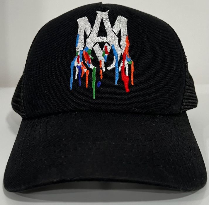 Amiri Amiri Black Paint Drip ‘MA’ Logo trucker | Grailed