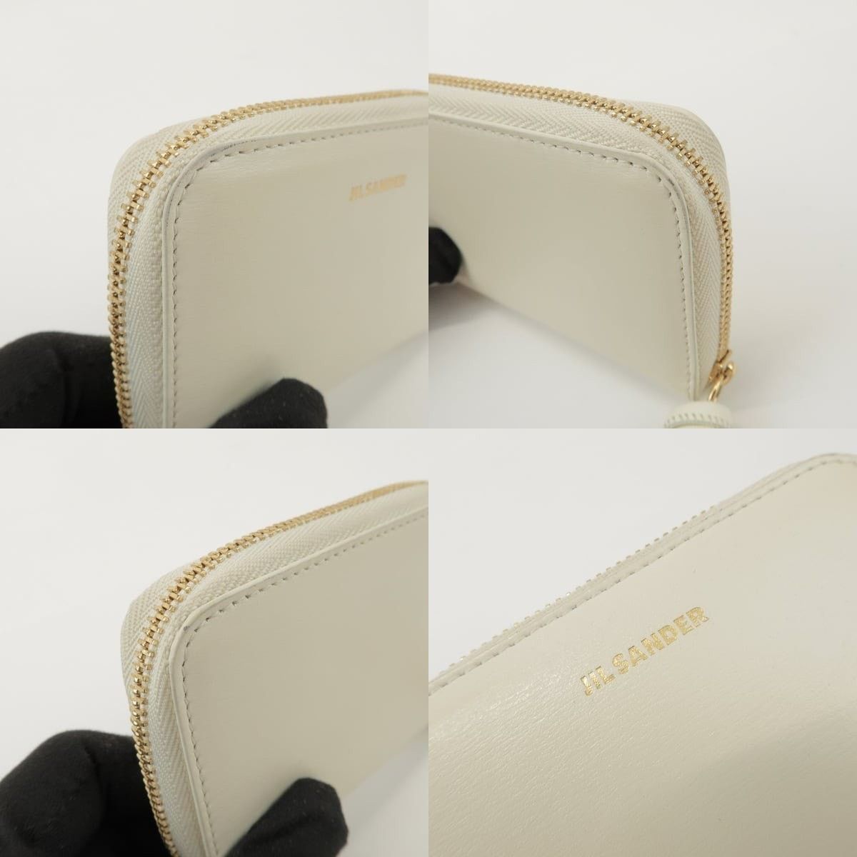 Jil Sander Jil Sander Logo Leather Zip Around Wallet Cream Size ONE SIZE - 5 Thumbnail