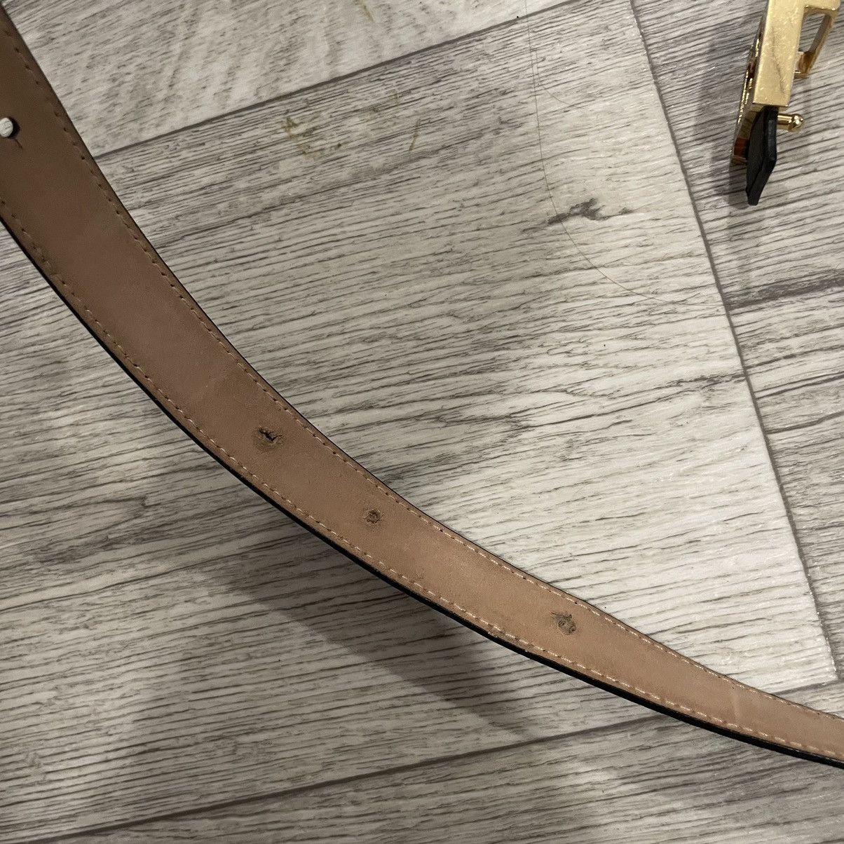 Designer × Fendi 102 cm Fendi FF Logo Buckle Belt leather black gold Size ONE SIZE - 6 Thumbnail