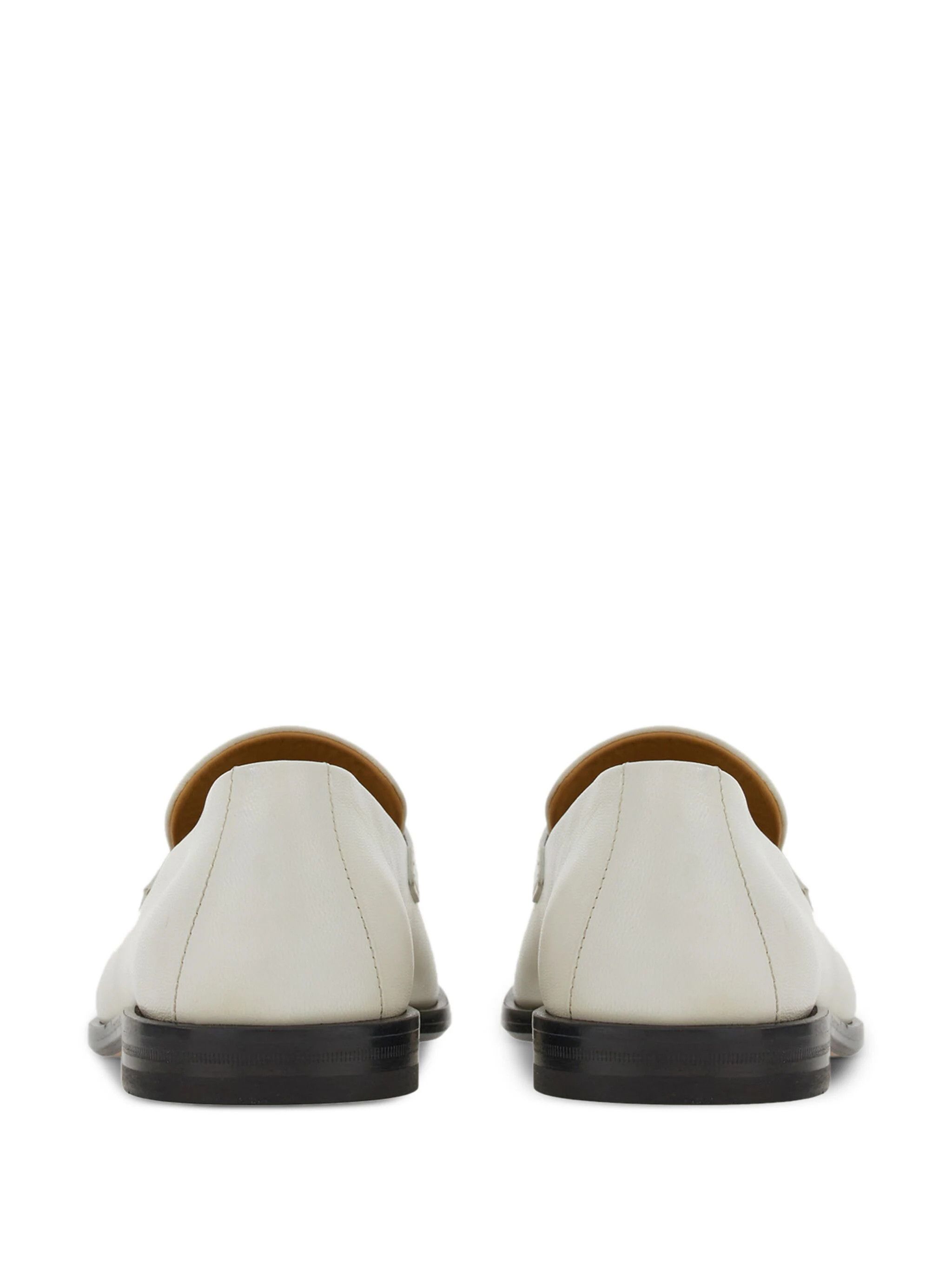 Salvatore Ferragamo o1s1rm0924 Fedro Leather Loafers in White Size US 6 / EU 39 - 3 Thumbnail