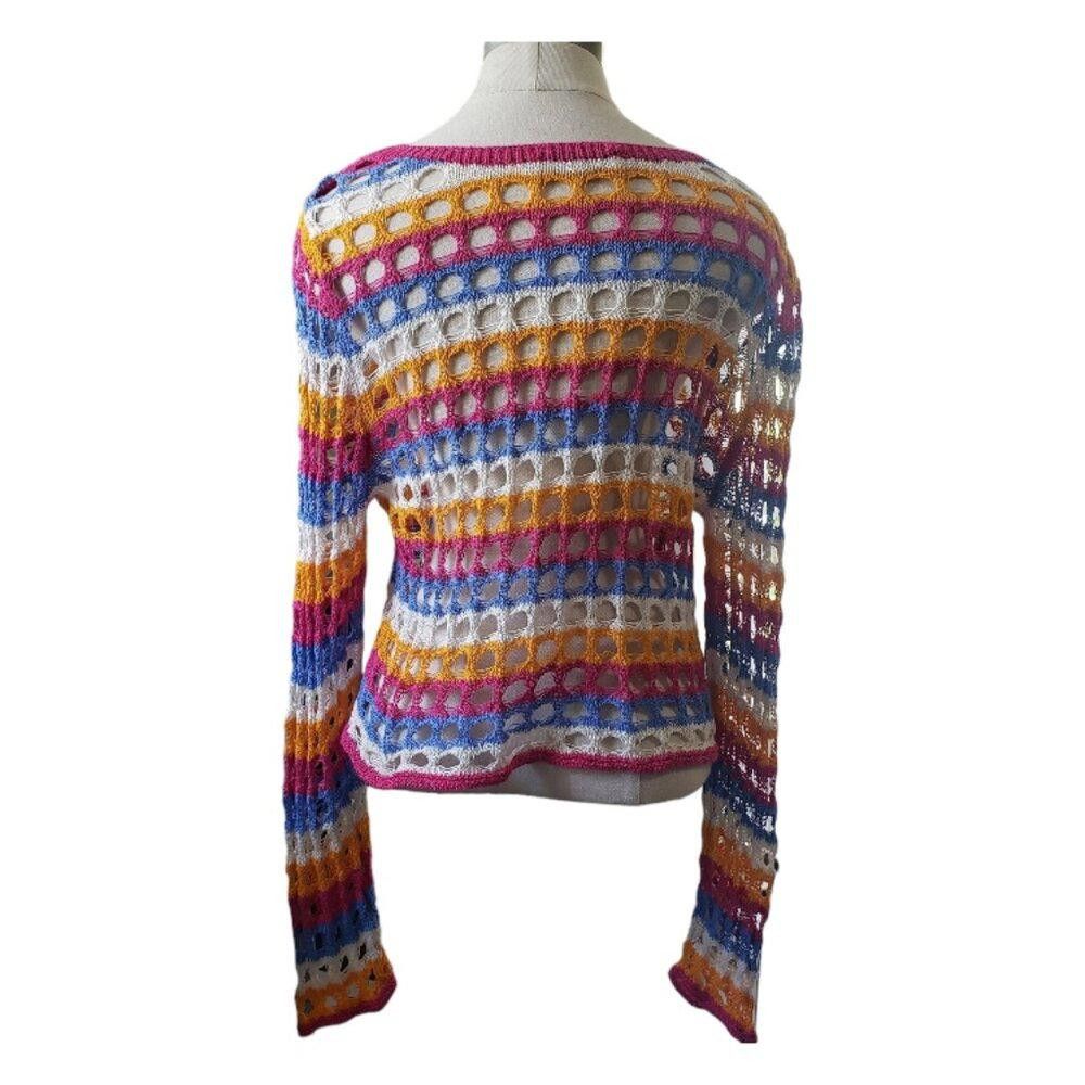 Mango CT1651 Mango Summer Crochet Long Sleeve Sweater M Size M / US 6-8 / IT 42-44 - 2 Thumbnail