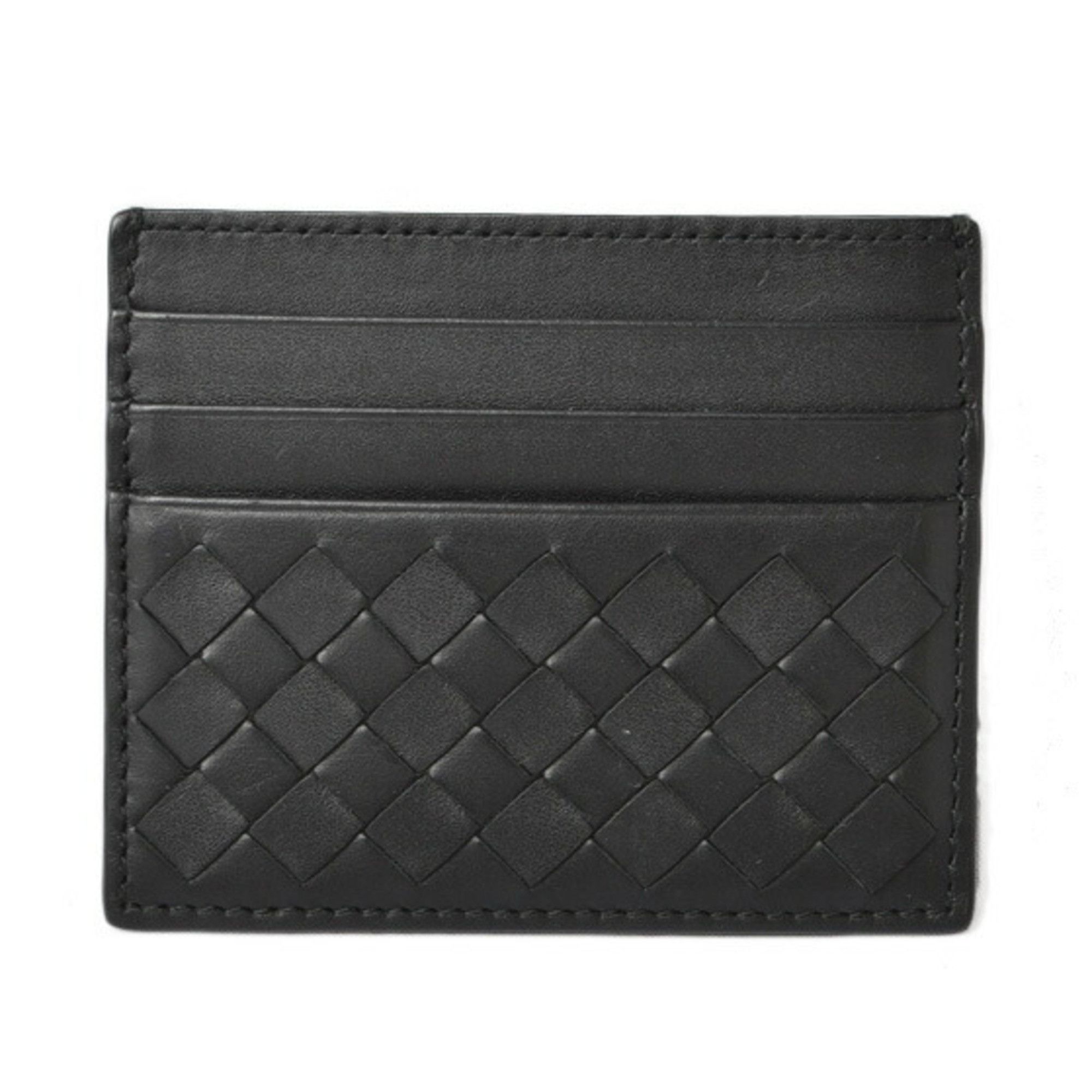 image of Bottega Veneta Card Case Business Holder Bottega Veneta Intrecciato Leather Black 548510, Women's