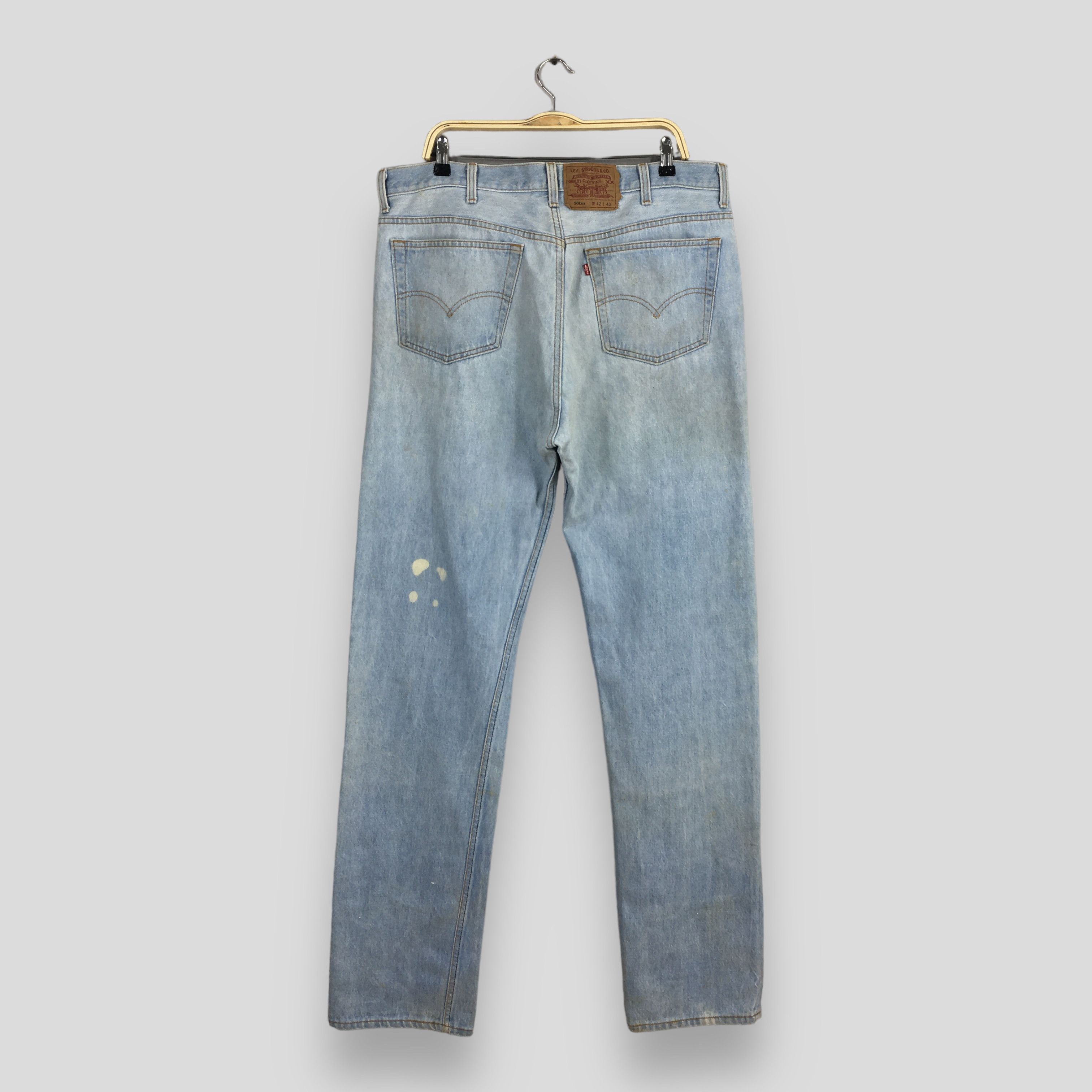 Levi's Size 38x35.5 Vintage 90s Levi's 501 Faded Blue Jeans Size US 30 / EU 46 - 8 Thumbnail