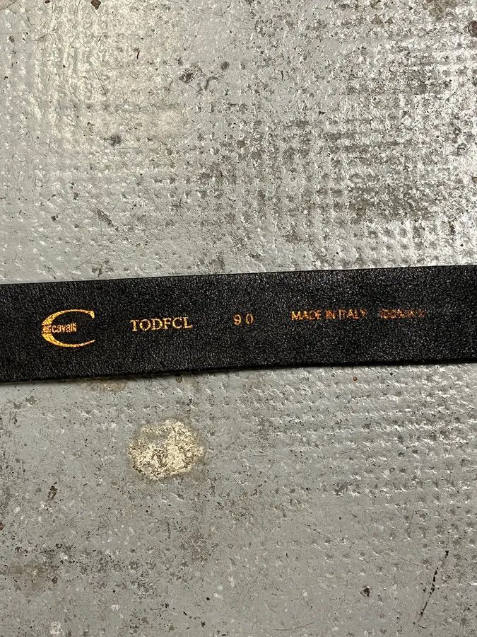 Designer × Roberto Cavalli × Vintage 2000s Roberto Cavalli Brown Crocodile Effect Embossed Leather Belt Size ONE SIZE - 8 Thumbnail