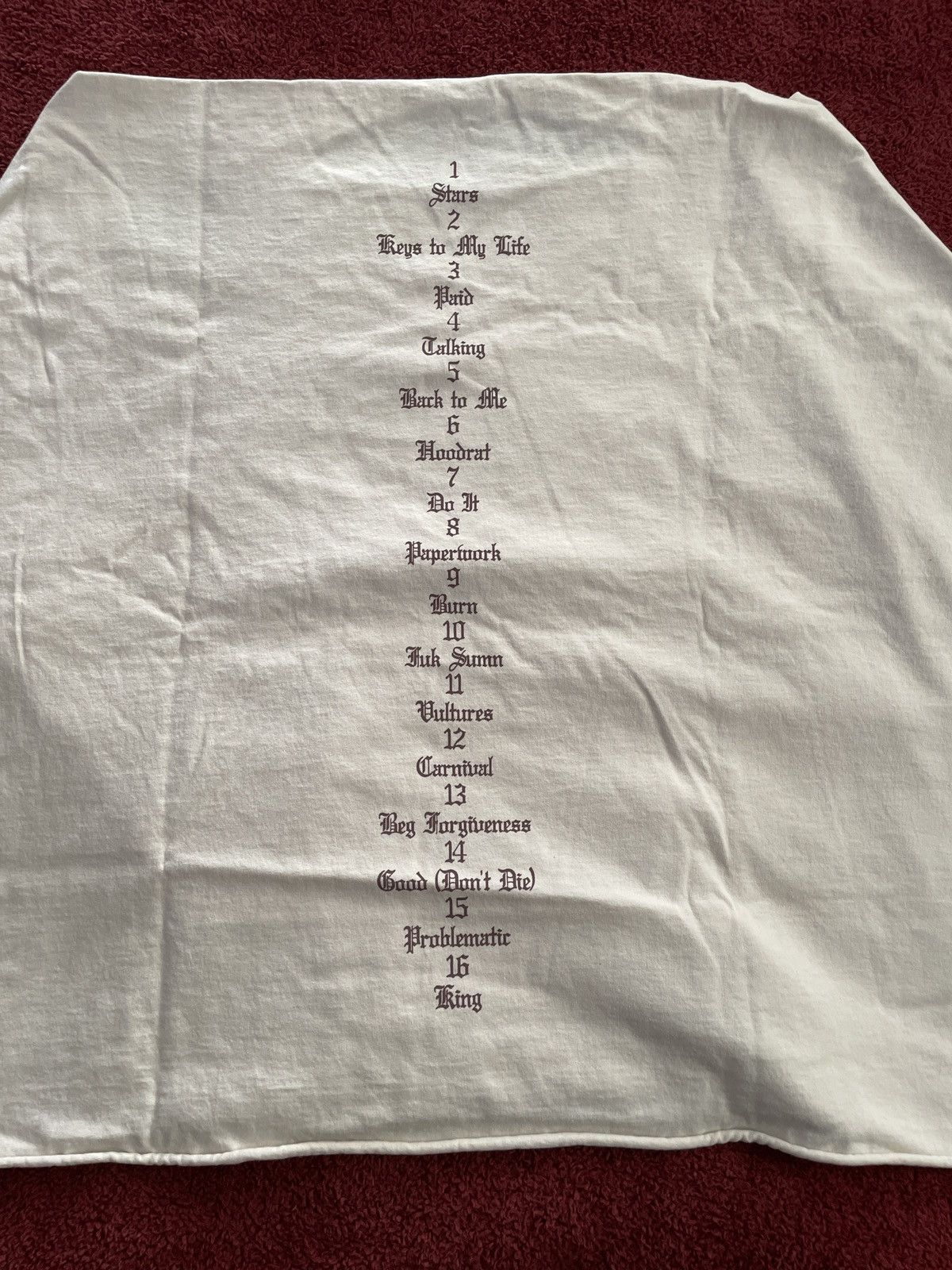 Kanye West Vultures Track List Tee Size US L / EU 52-54 / 3 - 1 Thumbnail