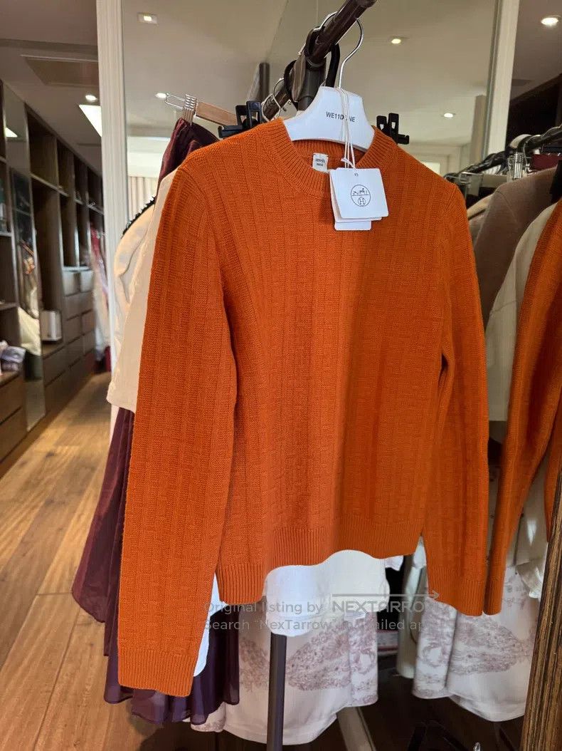 Hermes Hermes Classic Hermès orange knitted sweater Size XS / US 0-2 / IT 36-38 - 2 Thumbnail