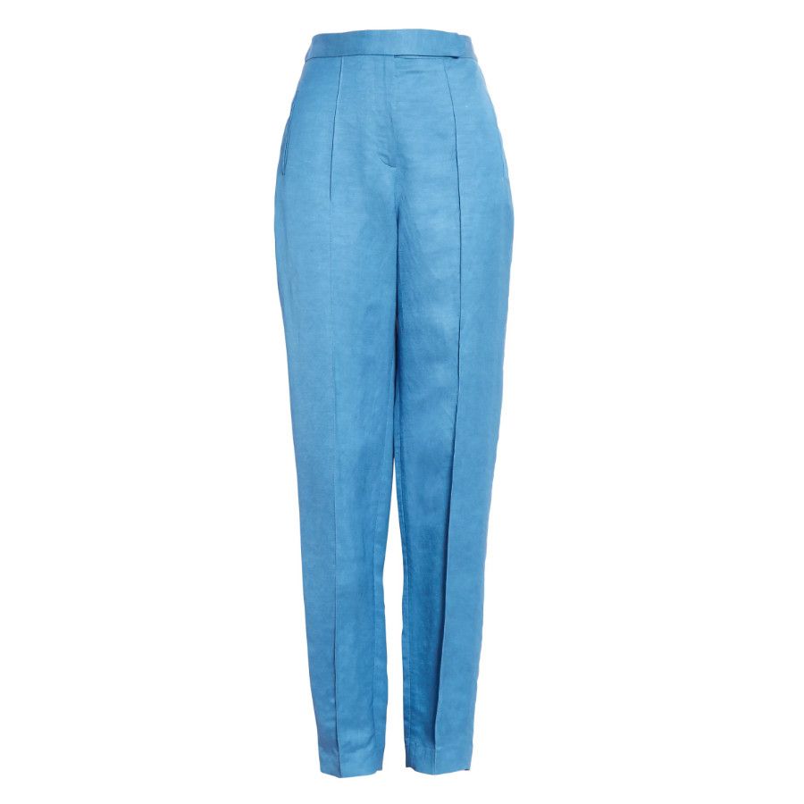 image of Partow Shelton Linen Blend Pants Blue Trousers, Women's (Size 34)