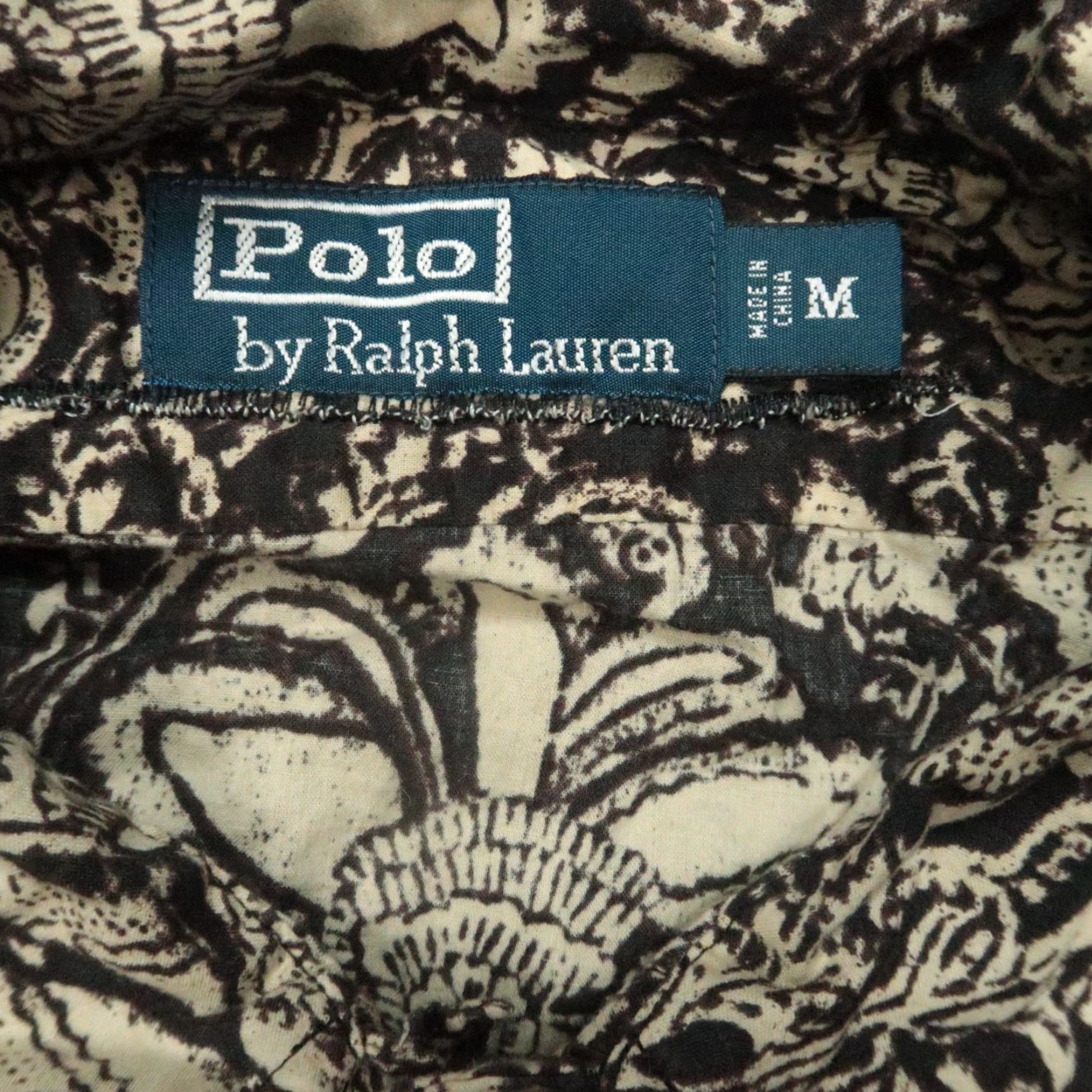 Polo Ralph Lauren Polo Ralph Lauren Shirt Mens Medium Brown Floral Long Sleeve Popover VTG Size US M / EU 48-50 / 2 - 3 Thumbnail