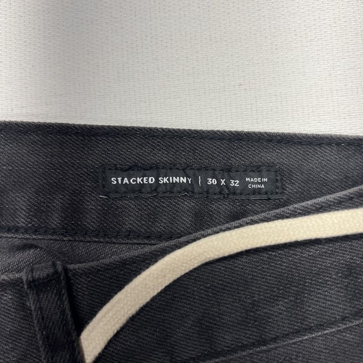Pacsun Pacsun Jeans Black Stacked Skinny Drawstring Zip Side Stripe Size US 30 / EU 46 - 8 Thumbnail