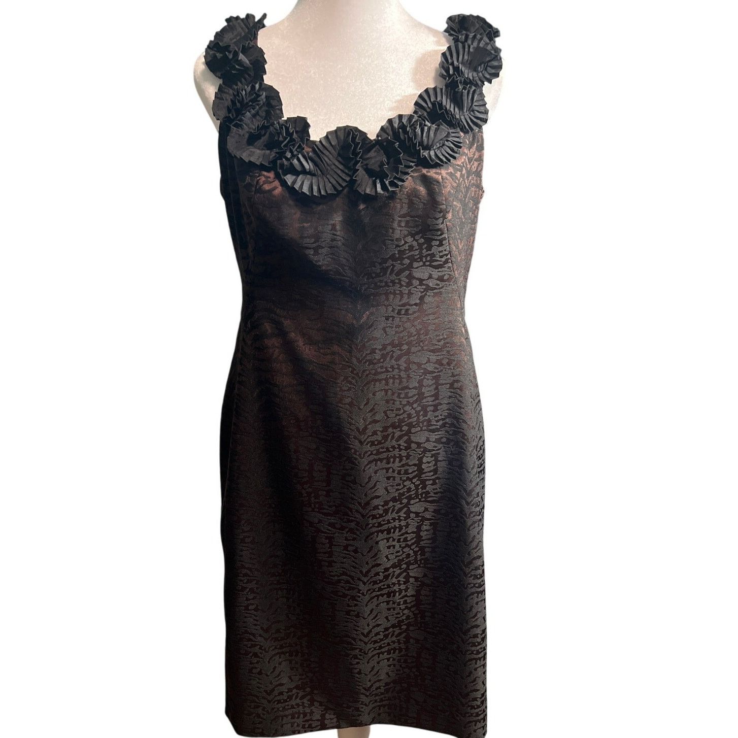 MAGGY LONDON Maggy London Black Brown Cocktail Dress 8 Size M / US 6-8 / IT 42-44 - 2 Thumbnail