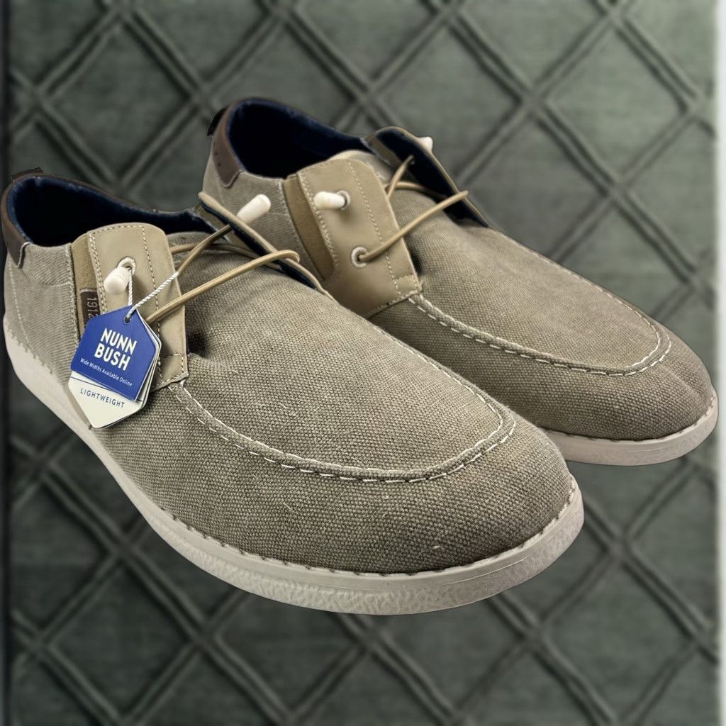 Nunn Bush Nunn Bush Brewski Slip On Men’s 14 Moc Toe Brown Canvas Loafers Casual Shoes Brown 84902-275 Mens Size US 14 / EU 47 - 1 Thumbnail
