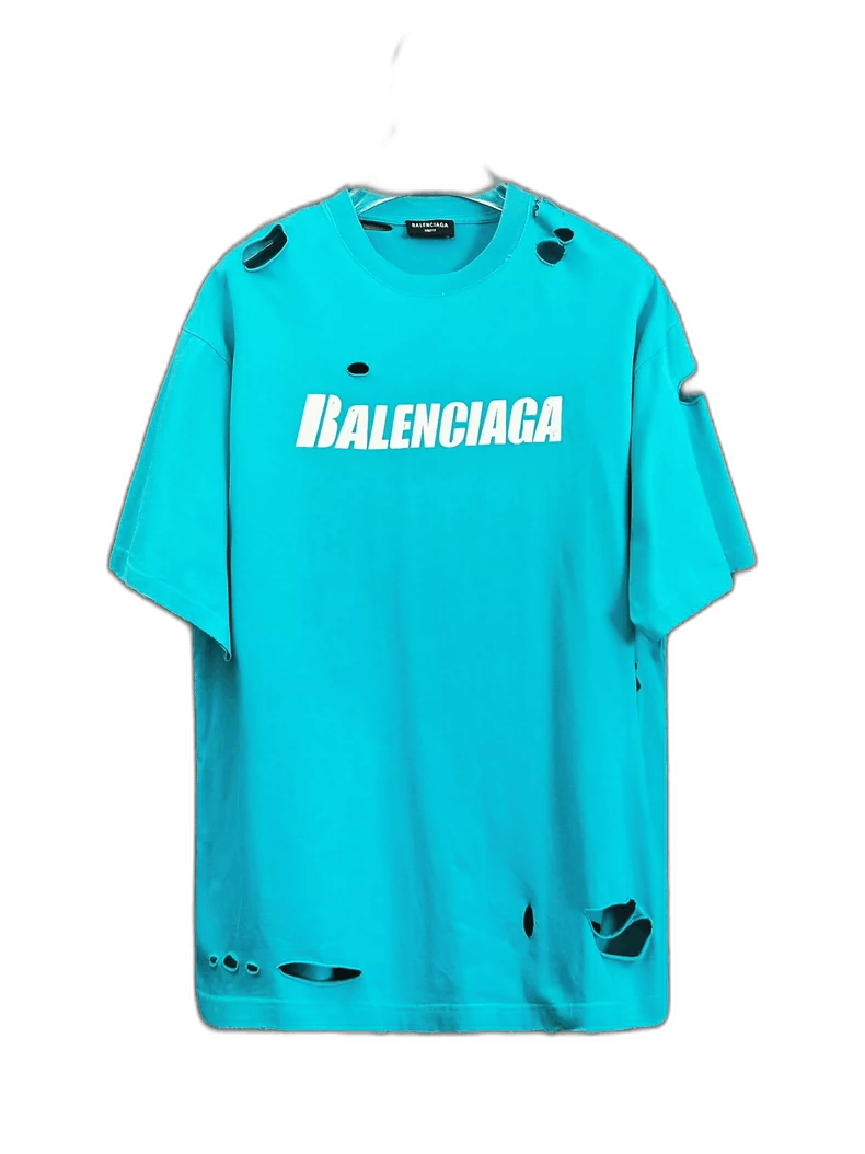 Balenciaga Balenciaga Balenciaga Distressed Round Neck Short Sleeve T Size US XXS / EU 40 - 1 Thumbnail