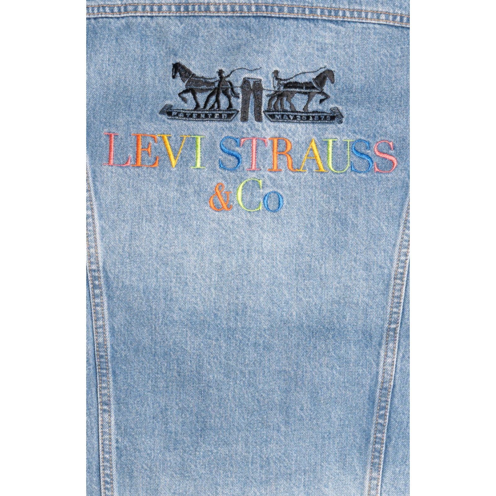 Levi's Levi's Premium Denim Jacket Embroidered Blue Cotton 2010s Medium Regular Mens Womens Girls Boys Size US M / EU 48-50 / 2 - 2 Thumbnail
