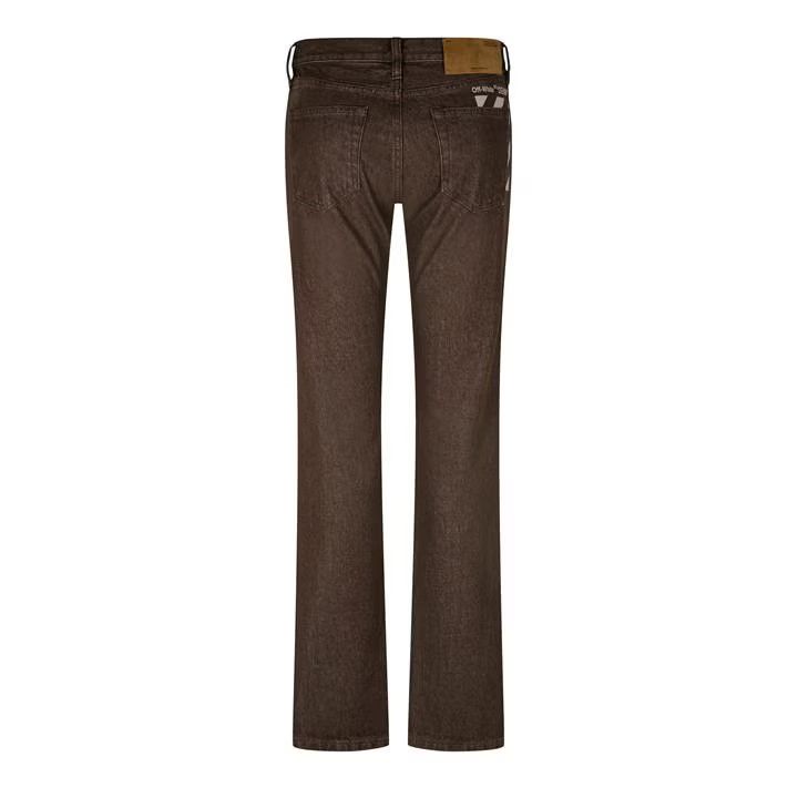 Off-White o1y0225 Denim Pant in Brown/Off White Size US 31 - 2 Thumbnail