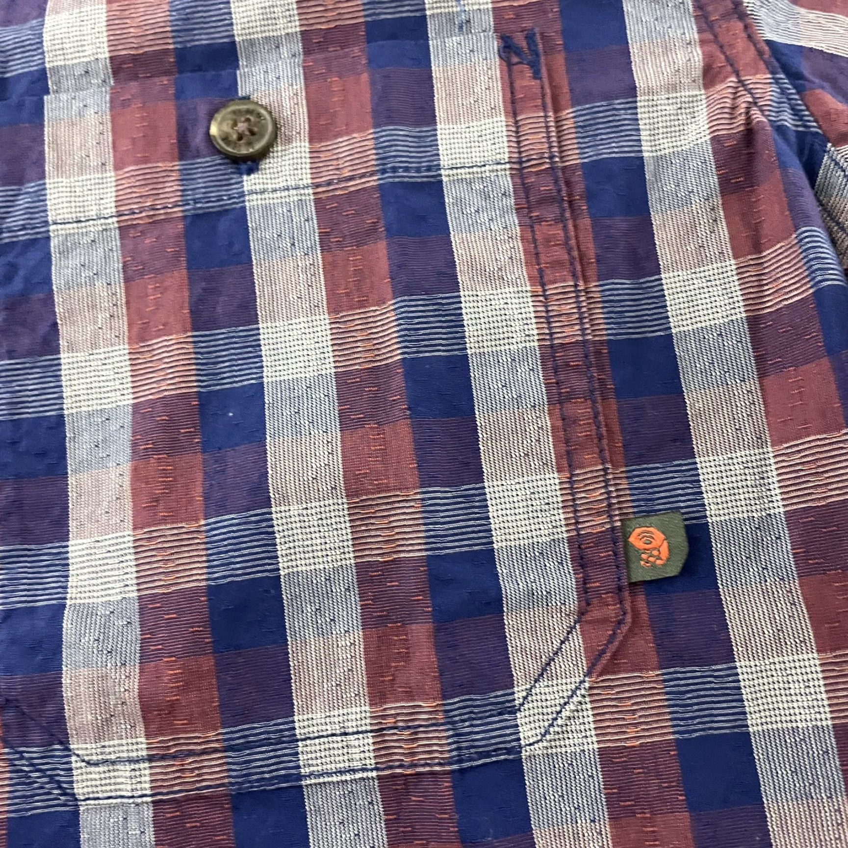 Mountain Hardwear Mountain Hardwear Plaid Short Sleeve Button Front Shirt Mens Small Blue Purple Shirt Size US S / EU 44-46 / 1 - 3 Thumbnail