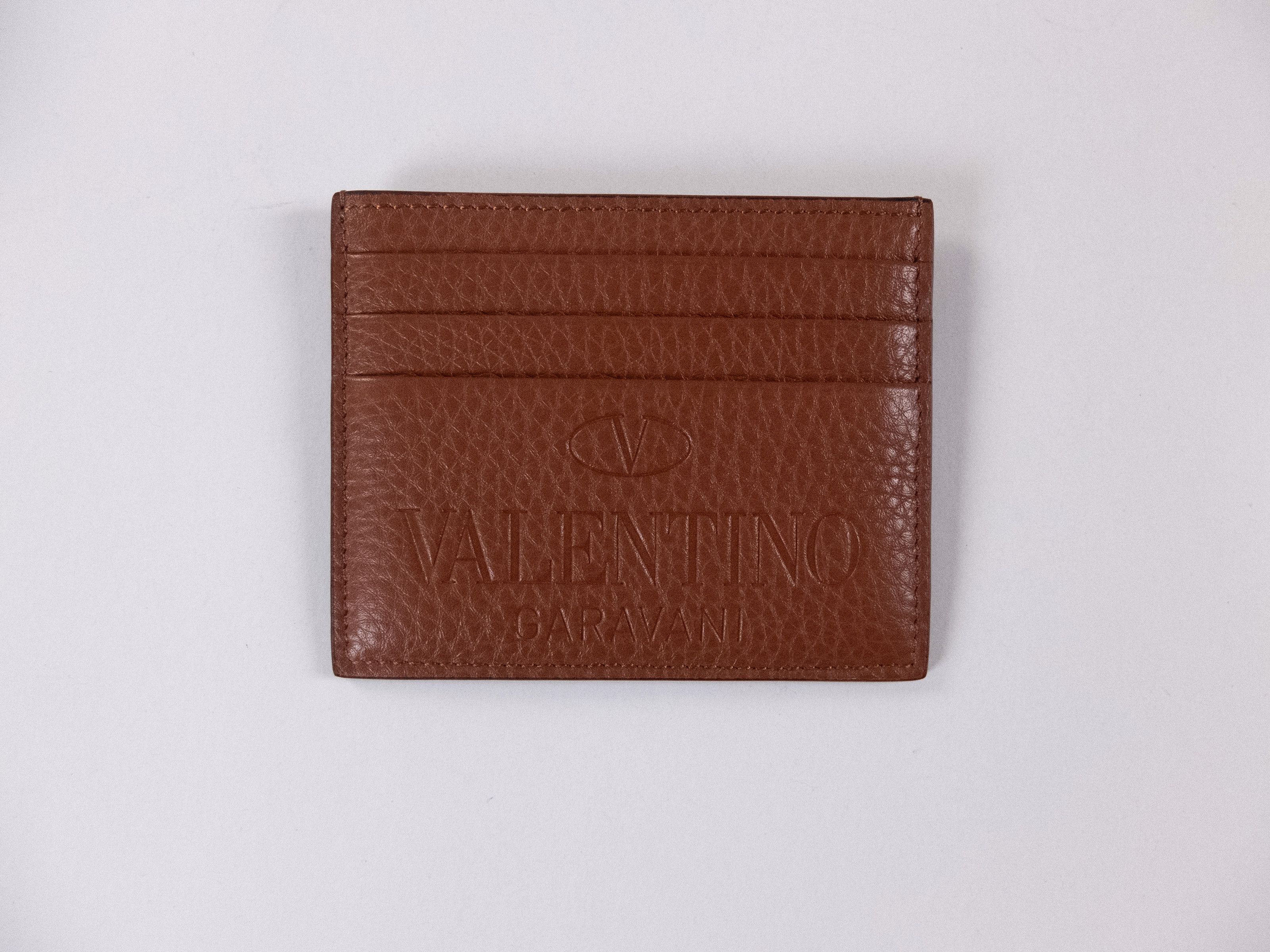 Valentino VALENTINO Garavani brown logo embossed leather card holder Size ONE SIZE - 1 Thumbnail