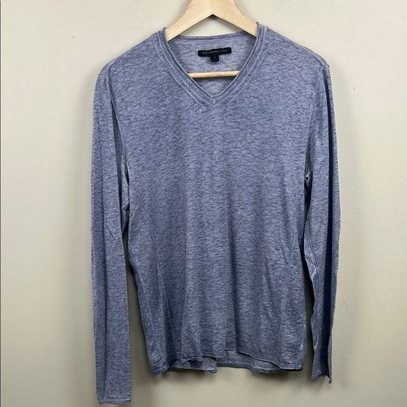 John Varvatos JOHN VARVATOS M V neck linen/cotton pull over blue grey Size US M / EU 48-50 / 2 - 1 Thumbnail