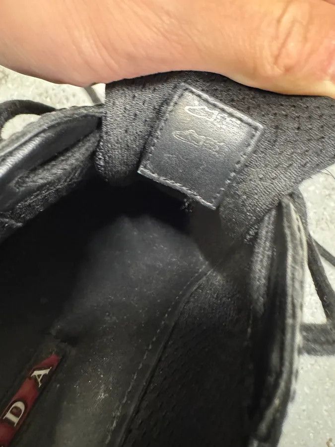 Prada × Vintage 2000s Prada Black Green America’s Cup Leather Sneakers Size US 7.5 / IT 37.5 - 5 Thumbnail
