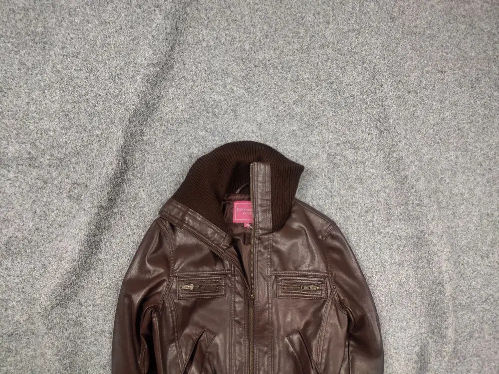 Vintage Y2K punk Cropped Leather Zip Jacket LGB JPG Style