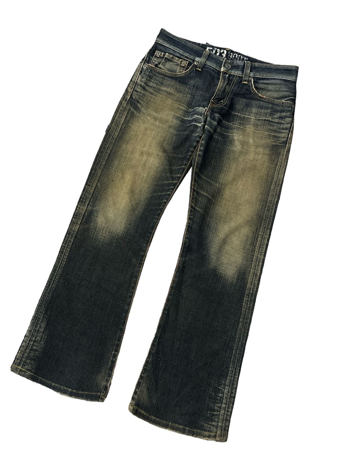 Japanese Brand × Vintage FLARED💥RUSTY EDWIN 503 BOOT DISTRESSED DENIM PANT Size US 31 - 5 Thumbnail